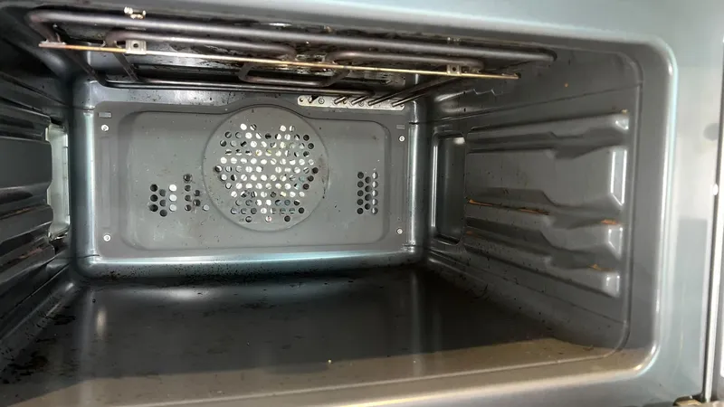 Inside of an oven, back panel spotless